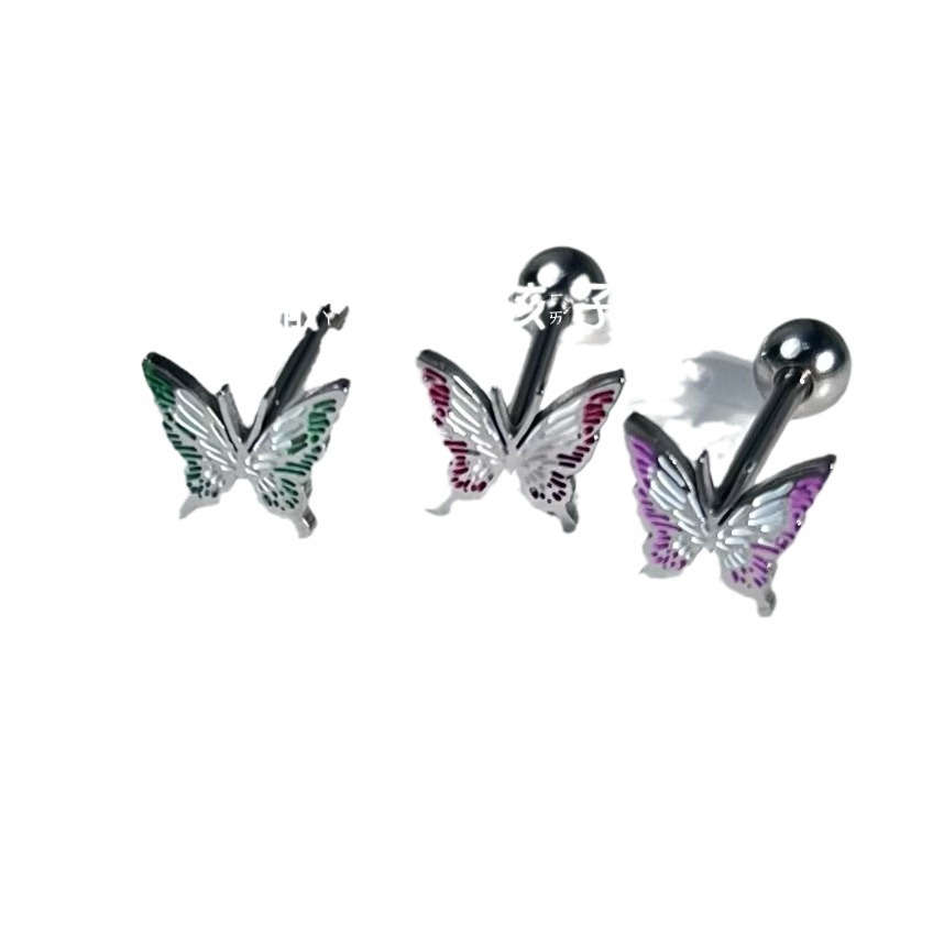 Satan's Child Flower Moon Butterfly Tongue Barbell 12mm 1.6mm External Thread Titanium Steel Tongue Ring - Image 5