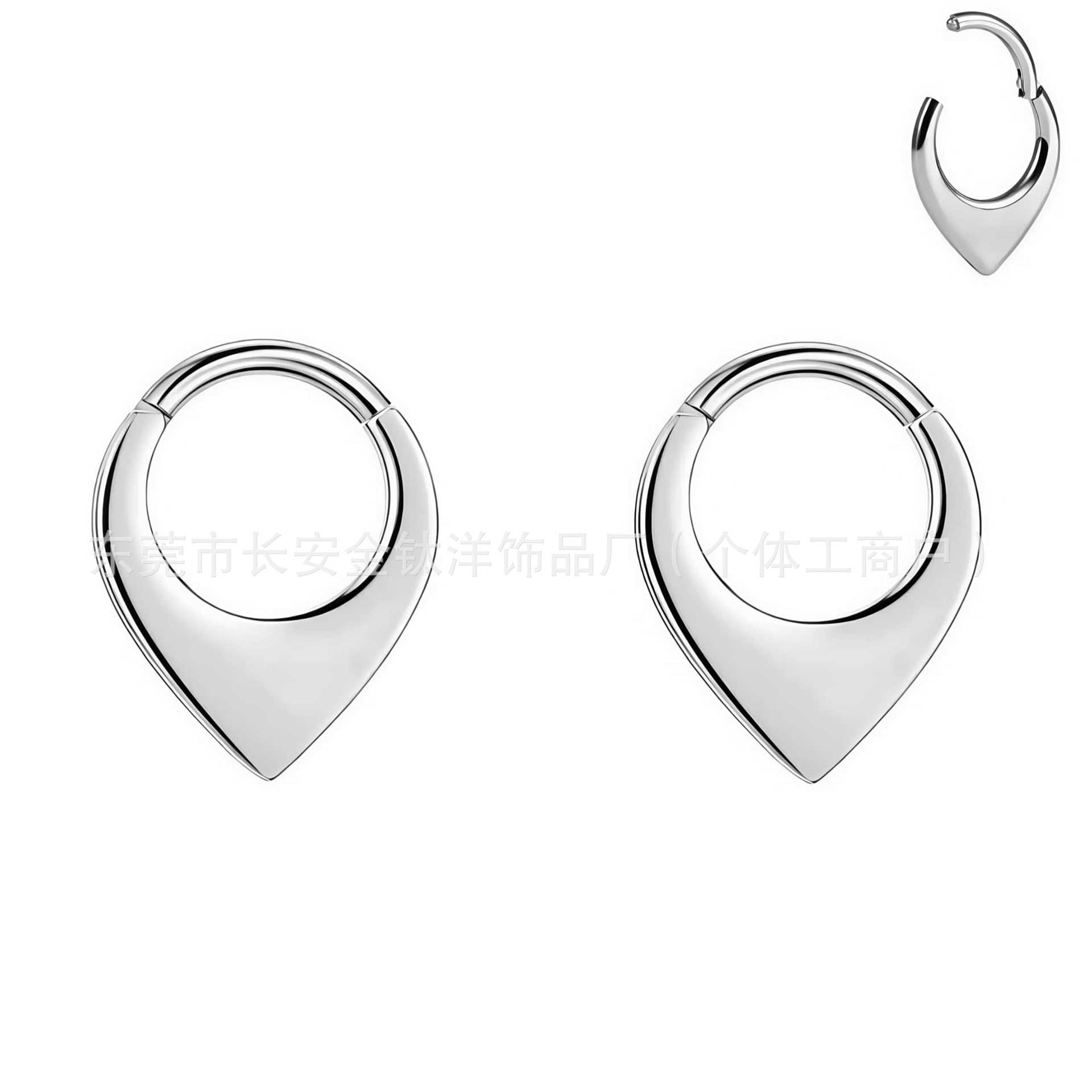 F136 Titanium Heart-Shaped Smooth Ear Cuffs, Nose Rings, Seamless Closed Rings, G23 Titanium Alloy Piercing Jewelry - Image 5