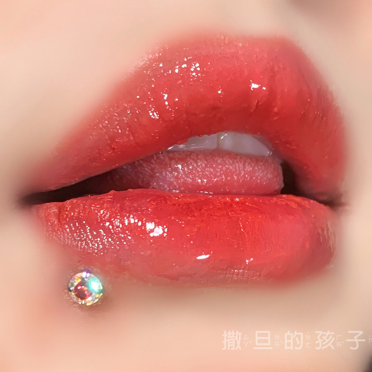 Satan's Child Rich Daughter Lip Nail Diamond Flash Internal Thread Flash Diamond Lip Nail Ear Bone Nail Hot Girl - Image 3