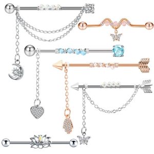 Stainless Steel Industrial Ear Long Rod Body Piercing Ear Bone Nail Export Jewelry