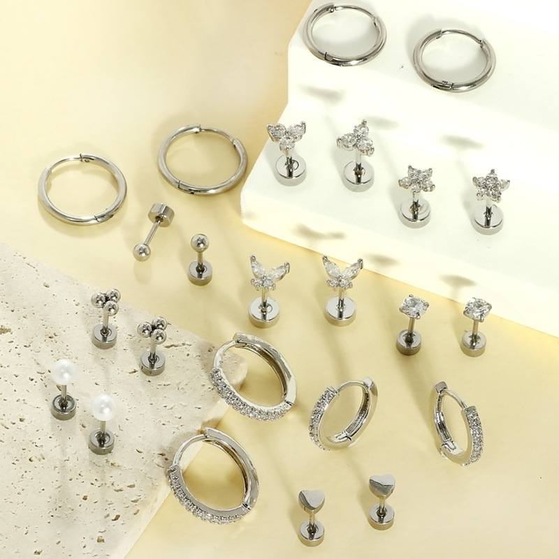 12 Pairs Simple Stainless Steel Geometric Earrings Gold Wholesale - Amazon Hot - Image 4
