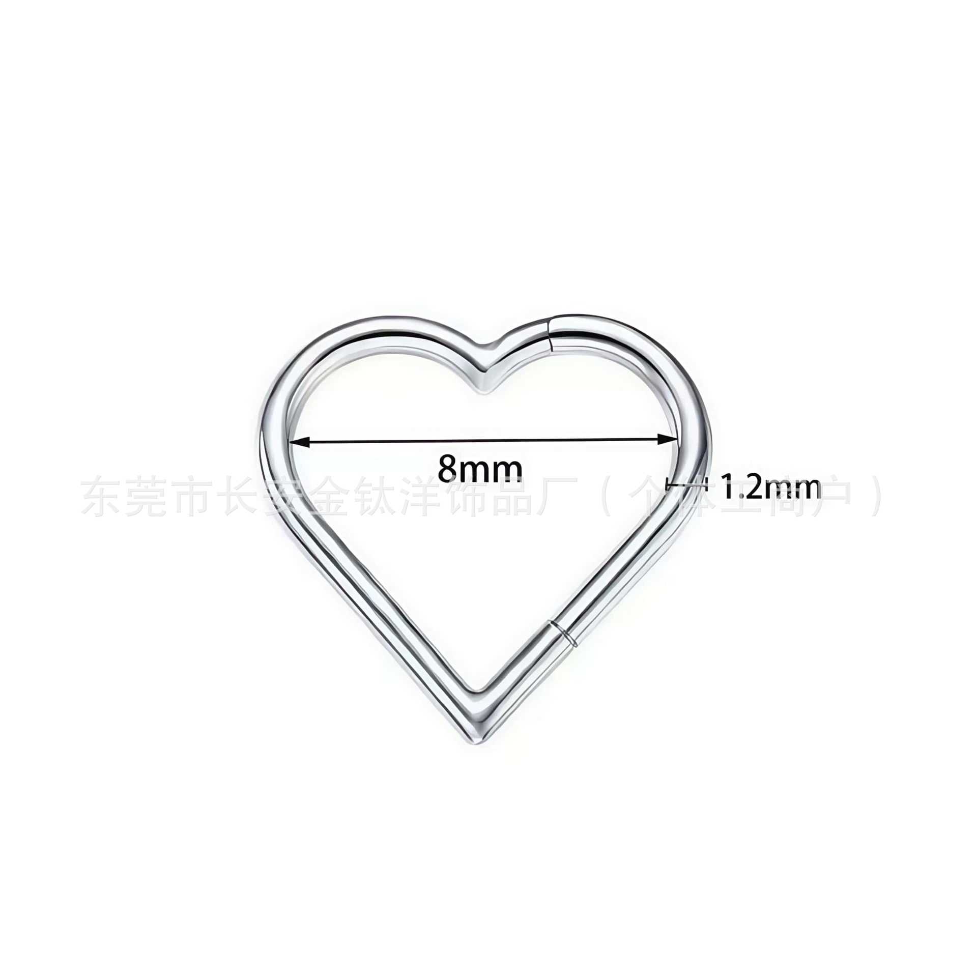 F136 Titanium Heart-Shaped Nose Ring Ear Bone Hoop Seamless Pinless G23 Alloy Body Piercing Jewelry - Image 2