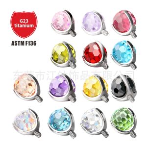 G23 Titanium Alloy Jewelry Headband Ball Small Light Bulb Tongue Stud Ear Stud Ear Bone Stud - ASTM F136 Titanium