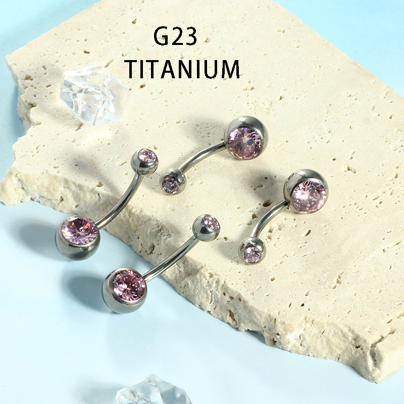G23 Titanium Navel Ring with Zircon Opal Dangle Ball Belly Button Piercing Jewelry - Image 4