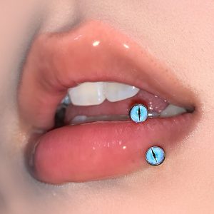 Charming Starburst Lip Ring C-Ring Internally Threaded 1.2mm 12mm 5-Color Gradient Cat Eye Magic Pupil Sexy Style