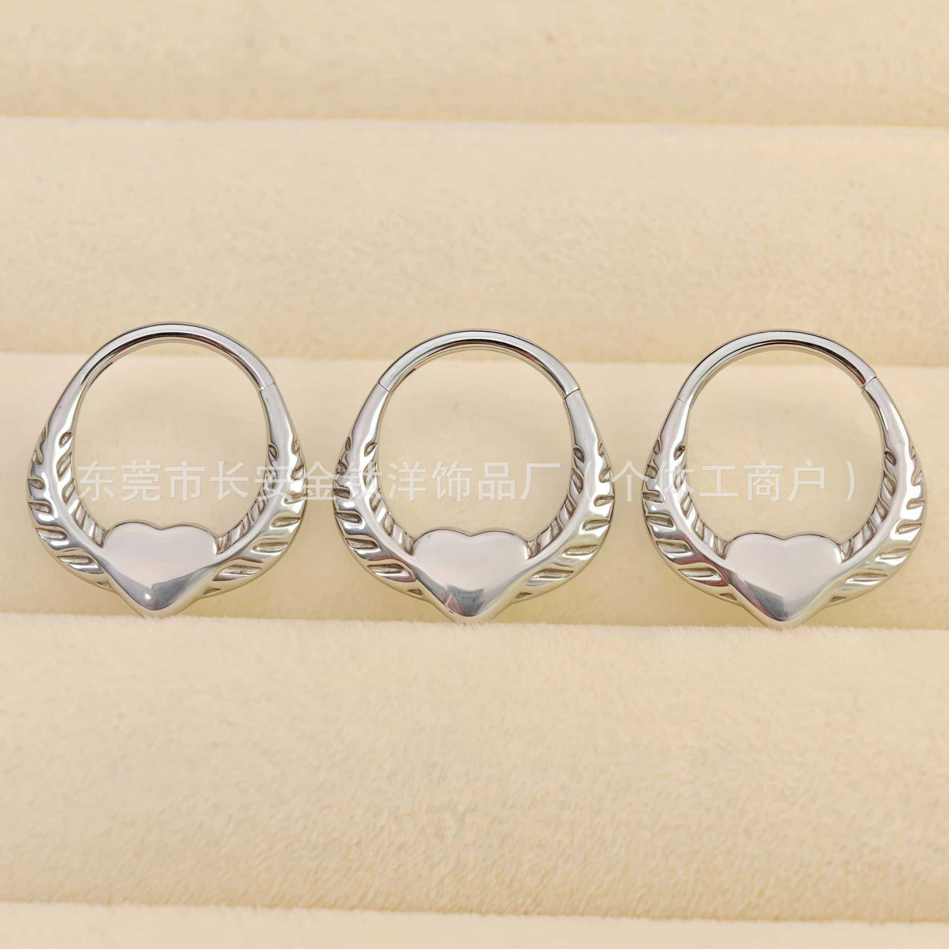 F136 Titanium Heart Wings Pinless Hoop Earrings Nose Ring Seamless Ring G23 Titanium Piercing Jewelry - Image 4
