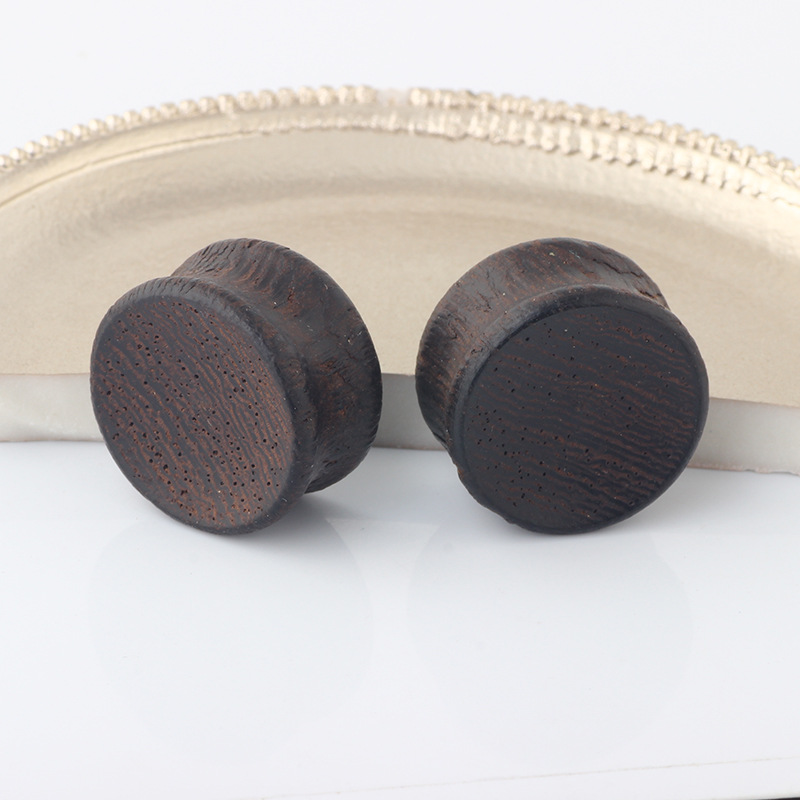 Black Chicken Wing Wooden Auricle Double Horn Ear Expander Tunnel - 22mm Stainless Steel Star Ear Plug - Image 5