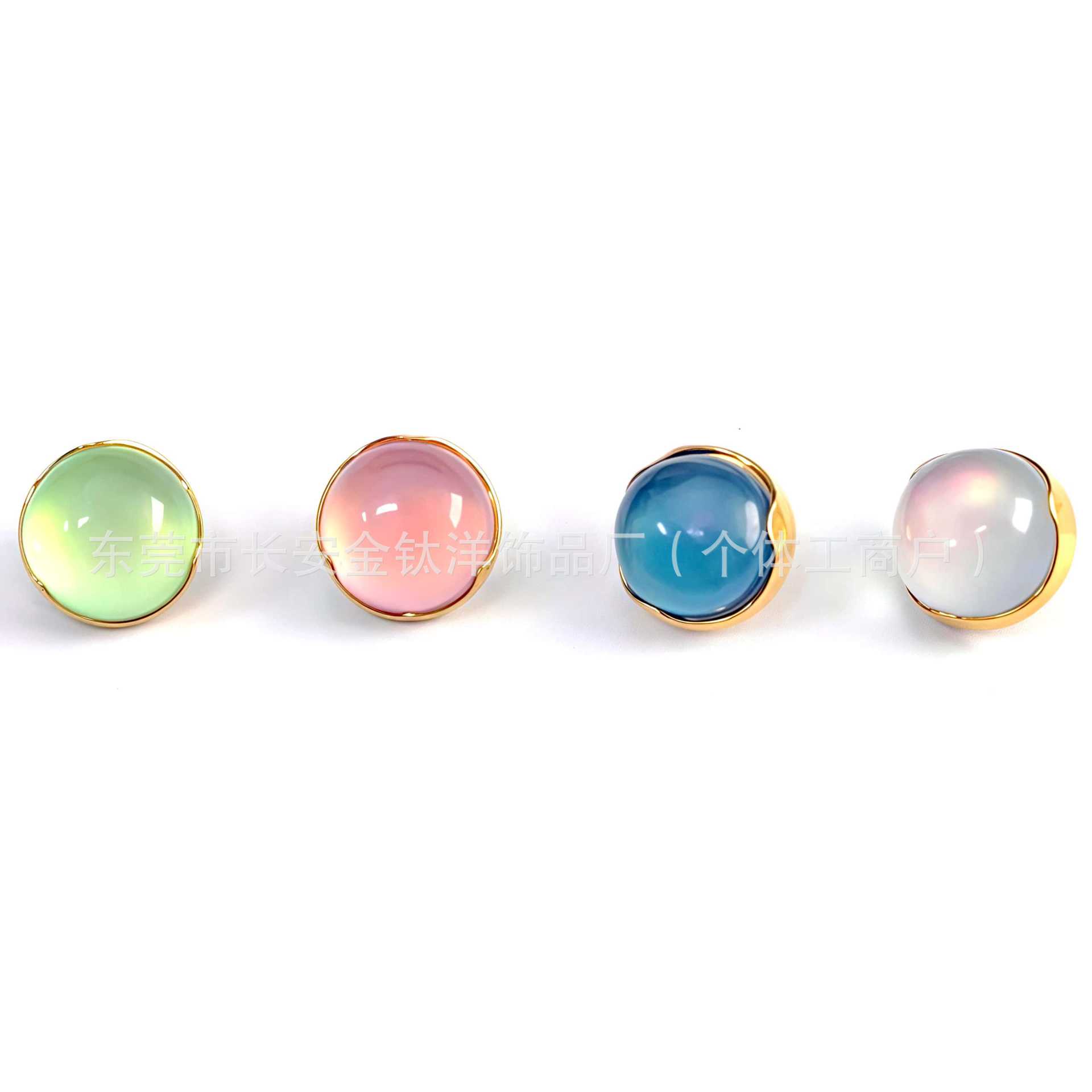 ASTM F136 Titanium 18K Gold Plated Wavy Edge Cat's Eye Stone Earring Labret Stud Lip Nose Nail Piercing Jewelry - Image 4