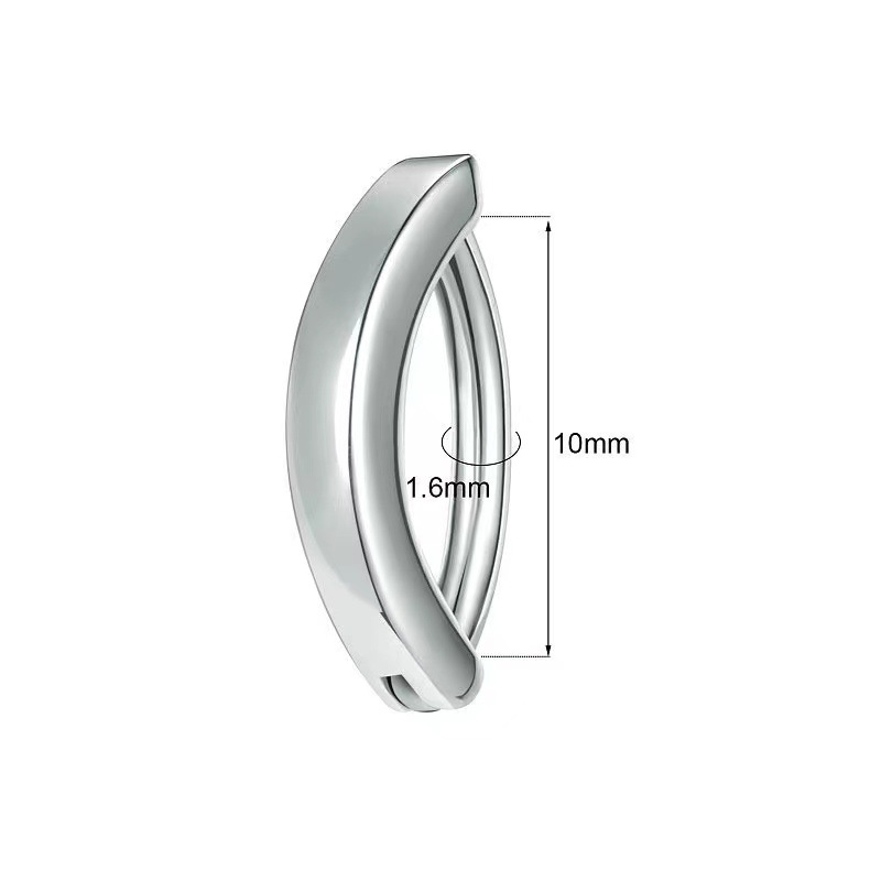 G23 Titanium Glossy Belly Button Ring Simple Curve Navel Piercing Jewelry 1.6mm*12mm - Image 5