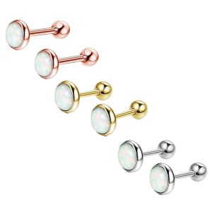 Opal Star Ear Climbing Earring 316L Surgical Steel Cubic Zirconia Cartilage Stud for Women