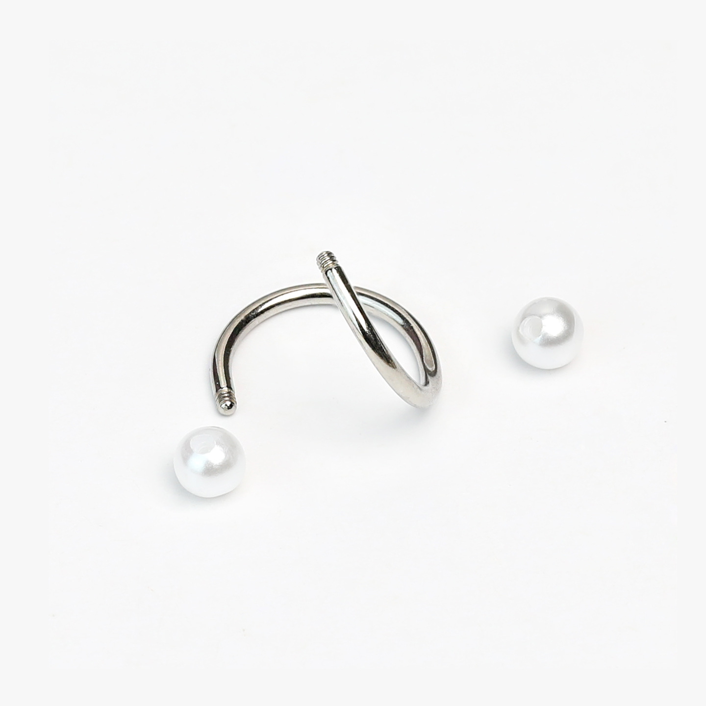 Pearl Acrylic Lip Ring S-Shaped Ear Bone Ring Hot Girl Style Personality Titanium Steel Lip Stud Piercing Jewelry - Image 4