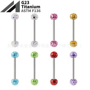 F136 Titanium Shambala Drill Ball Mud Ball Tongue Lip Ear Bone Piercing Jewelry Purple