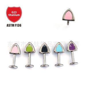 G23 Titanium Cat Ear Ear Bone Nail Oil Dripping Earring for Cartilage Piercing