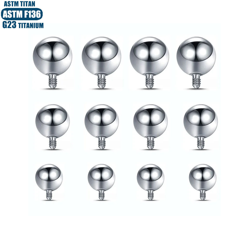 0.9mm F136 Titanium Pointed Cone Ball Zircon Head External Thread Eyebrow Barbell Replacement Part - Image 2