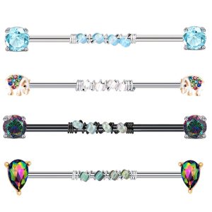 316L Titanium Steel Exaggerated Lady Ear Bone Nail Punk Wind Retro Long Earring