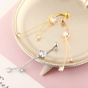 Butterfly Navel Ring 316L Surgical Steel Belly Button Ring Rose Gold Fashion Body Piercing Jewelry Wholesale
