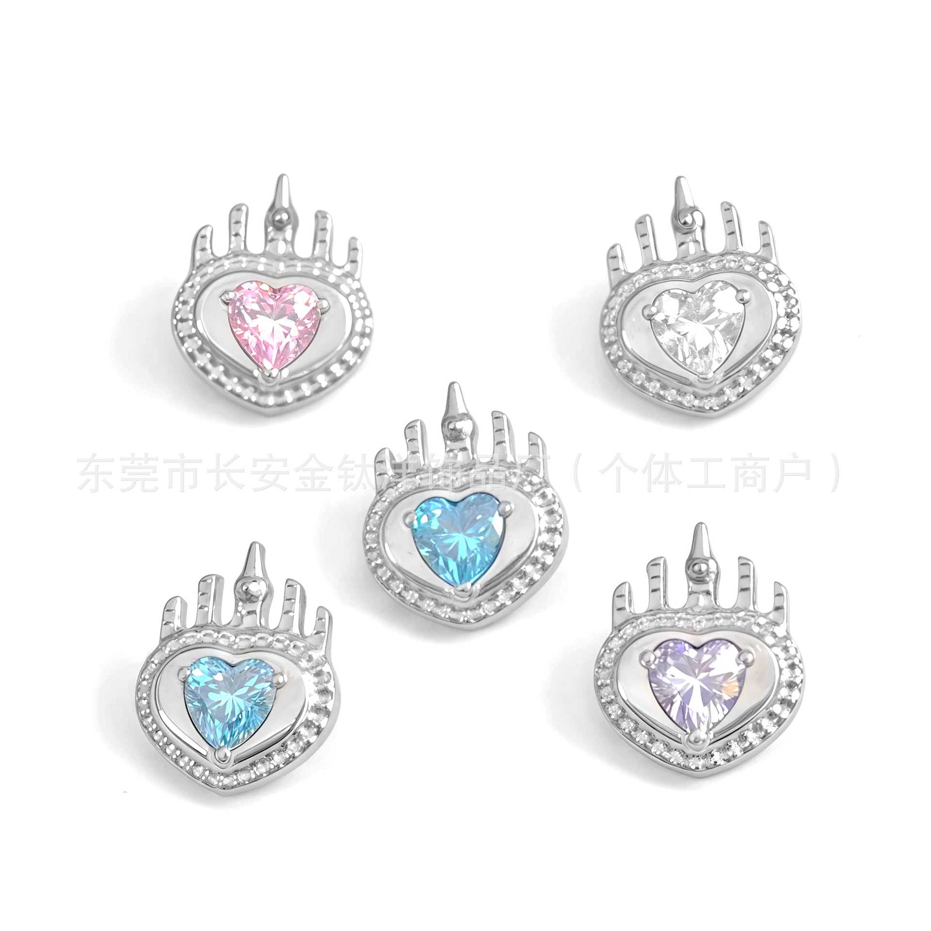 F136 Titanium Internal Thread Crown Heart Stud Earrings Lip Nails Nose Nails Ear Bone Nails G23 Titanium Alloy Body Piercing Jewelry - Image 5