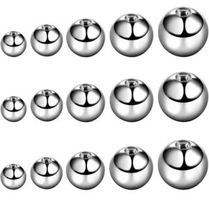 F136 Titanium Alloy Internal Thread Ball Ear Stud Replacement Parts 16G 8mm Lip Stud Eyebrow Stud Tongue Stud Piercing Jewelry