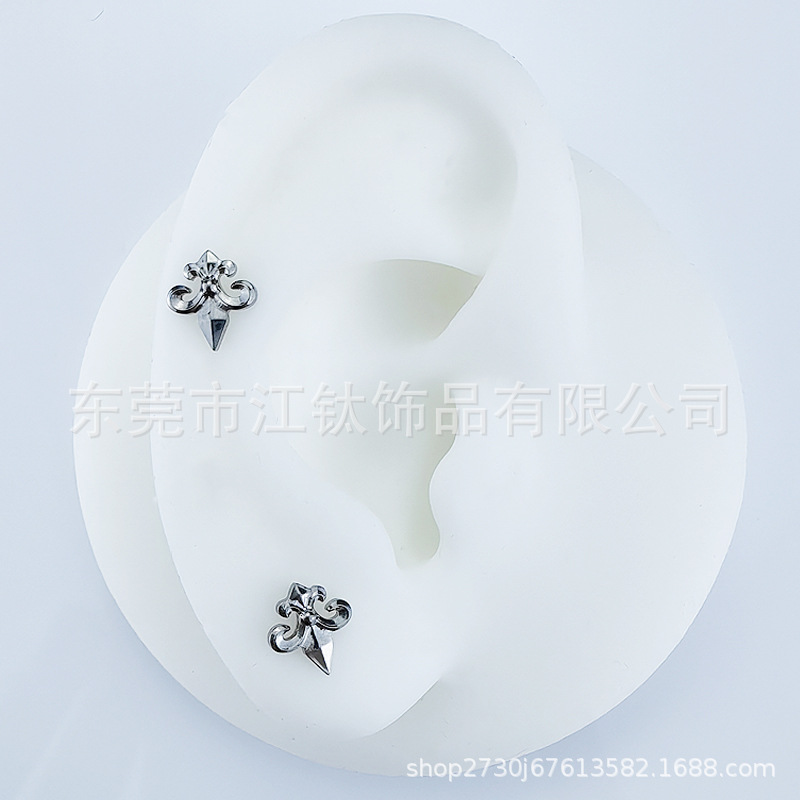 G23 Titanium Ear Bone Nail Gothic Iris Flower Cross-Border Hot Selling Body Piercing Jewelry Ear Nail - Image 2