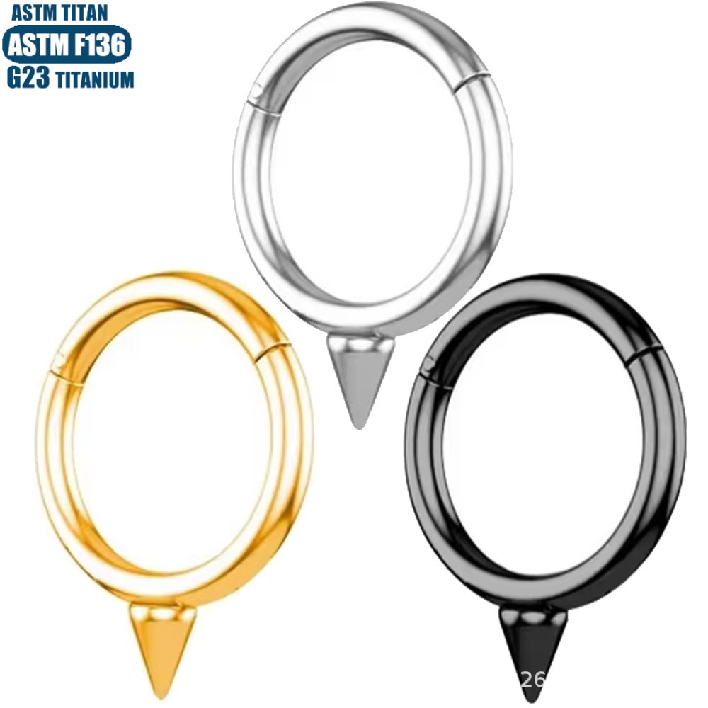 Pointed Nose Ring G23 Titanium Alloy Seamless Open Ring Closed Ring Piercing Jewelry for Nasal Septum - Image 5