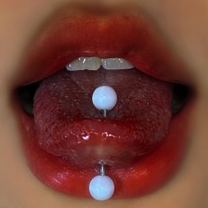 Cute Titanium Steel Short Bar Tongue Ring Tongue Pin Human Piercing Jewelry 6 Color