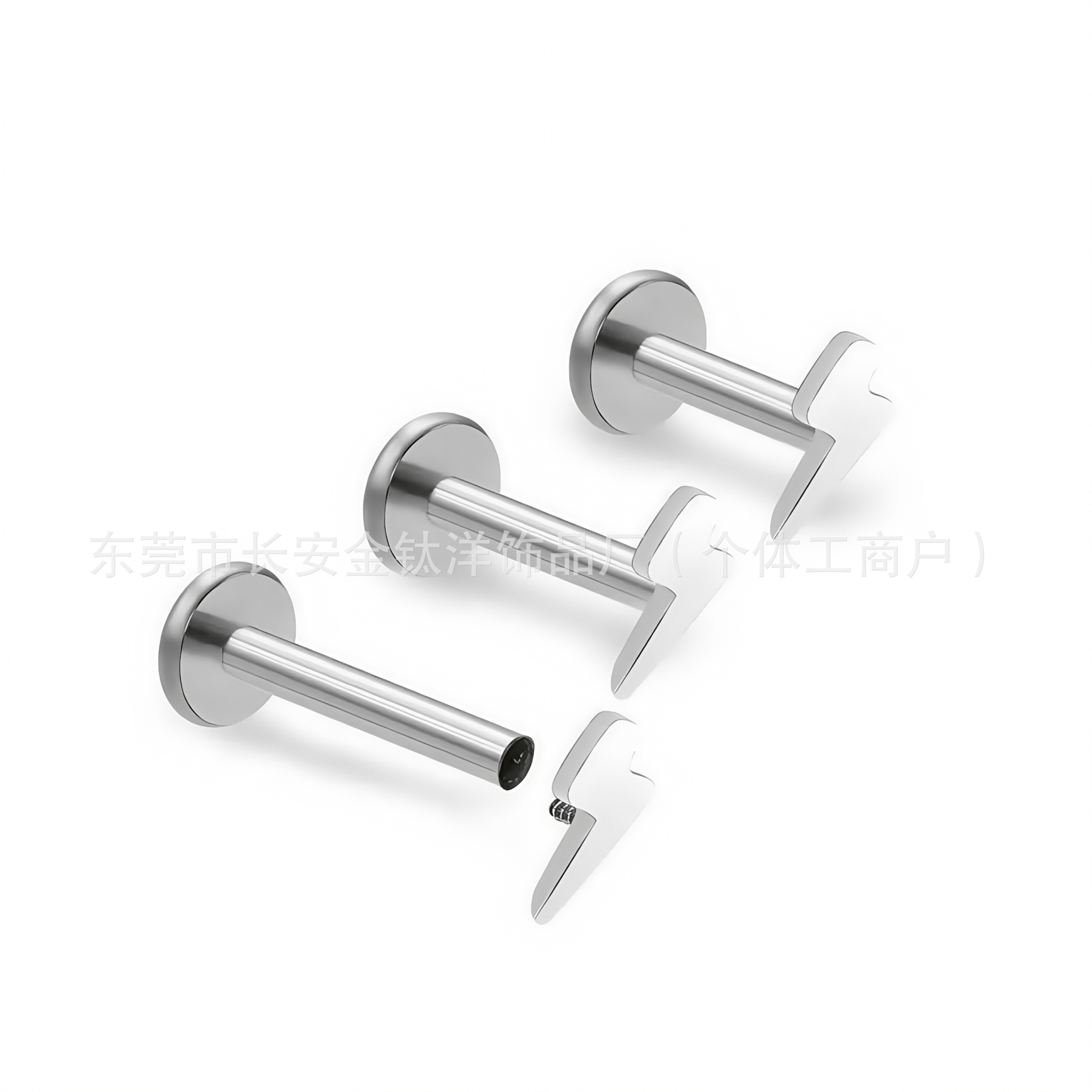 F136 Titanium Internally Threaded Star Heart Moon Lightning Cross Lip Stud Ear Bone Stud - G23 Titanium Alloy Piercing Jewelry - Image 2