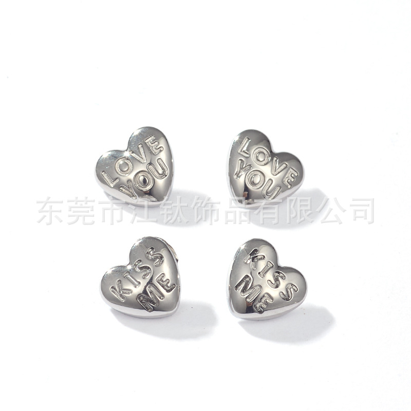 G23 Titanium Heart Ear Cartilage Stud Love Letter Earring Body Piercing Jewelry - Image 2