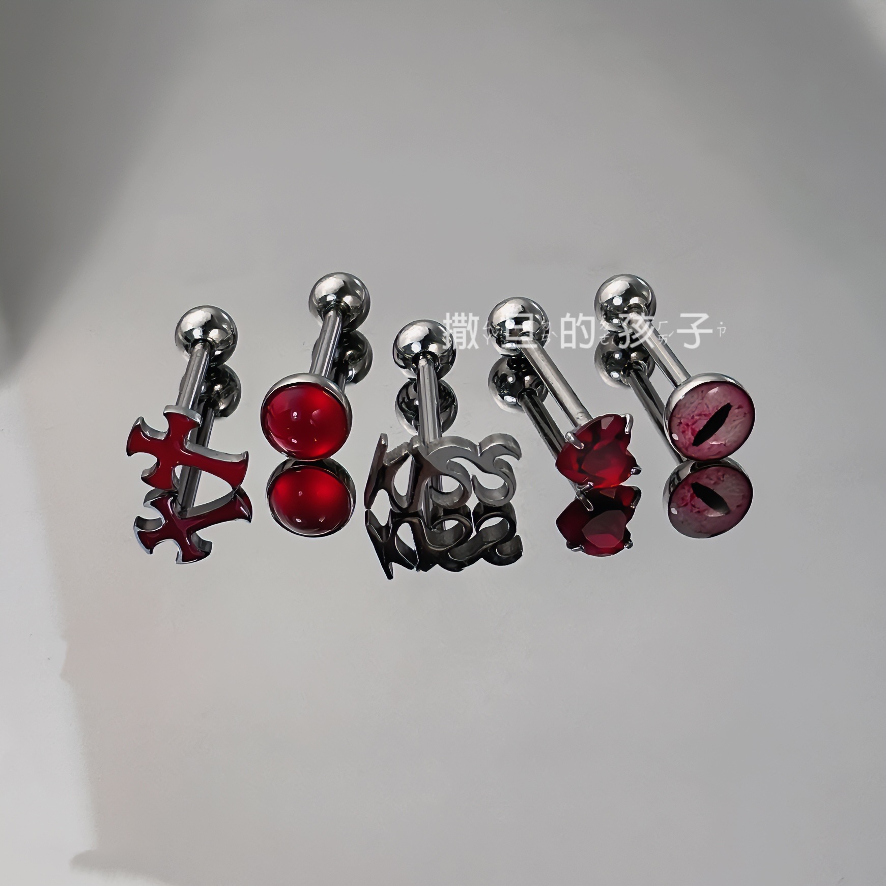 Great Shark Square Tongue Nail Titanium Steel External Thread Hot Girl Tongue Nail Tongue Ring Tongue Replacement Nail Piercing Jewelry Wholesale - Image 2