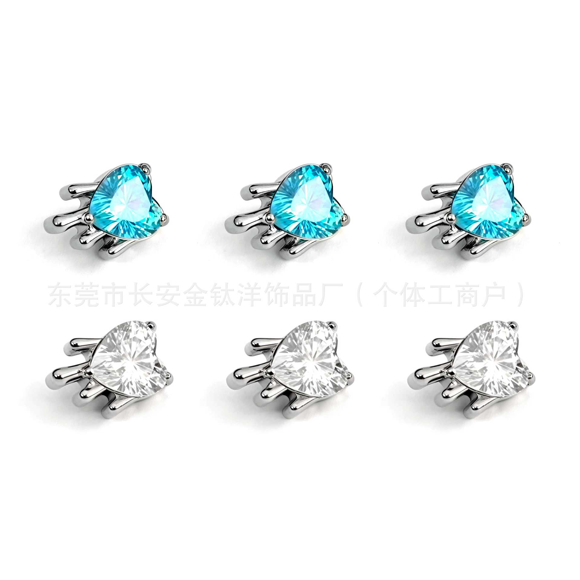 F136 Titanium Internal Thread Liquid Heart Earrings Lip Nails Nose Nails Ear Bone Nails G23 Titanium Alloy Body Piercing Jewelry - Image 5
