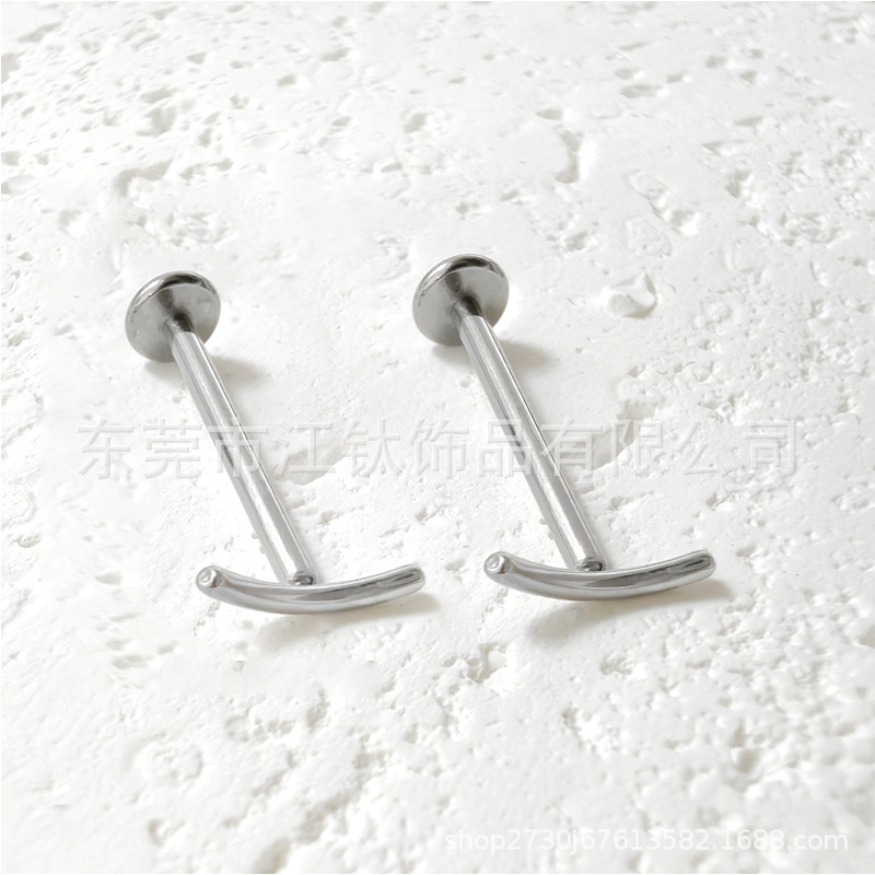 Titanium Smiley Bend Ear Nail Lip Nail G23 ASTM F136 Piercing Jewelry Ear Bone Stud - Image 4