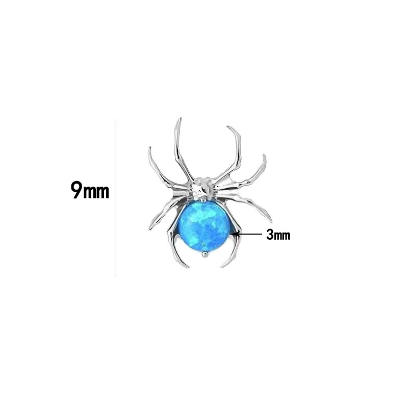 Spider Bezel Opal Lip Nail G23 Titanium Alloy Body Piercing Jewelry Tongue Ring - Image 4