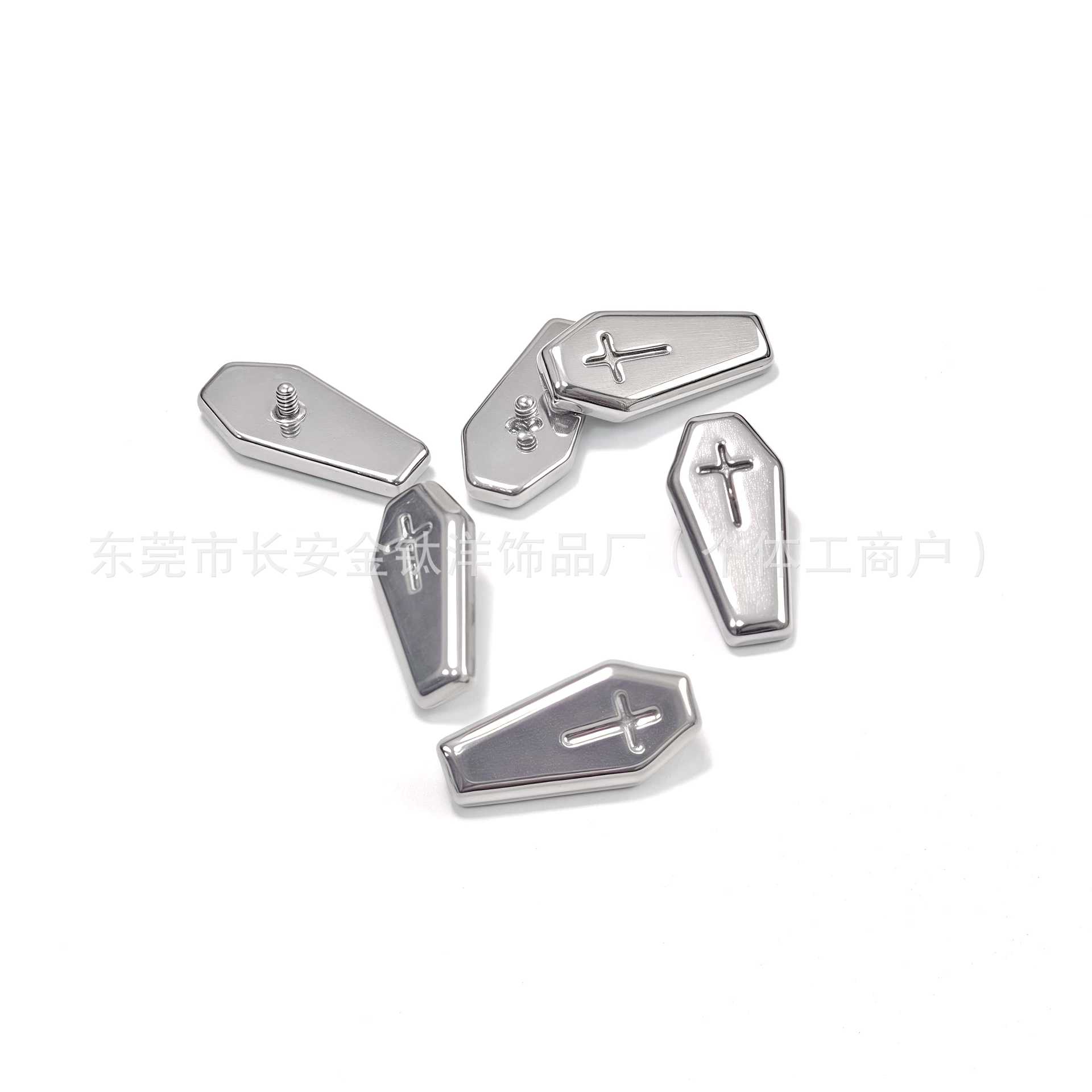 F136 Titanium Personalized Cross Coffin Plate Earrings Nose Nails Ear Bone Nails Cochlear Nails G23 Titanium Alloy Piercing Jewelry - Image 5