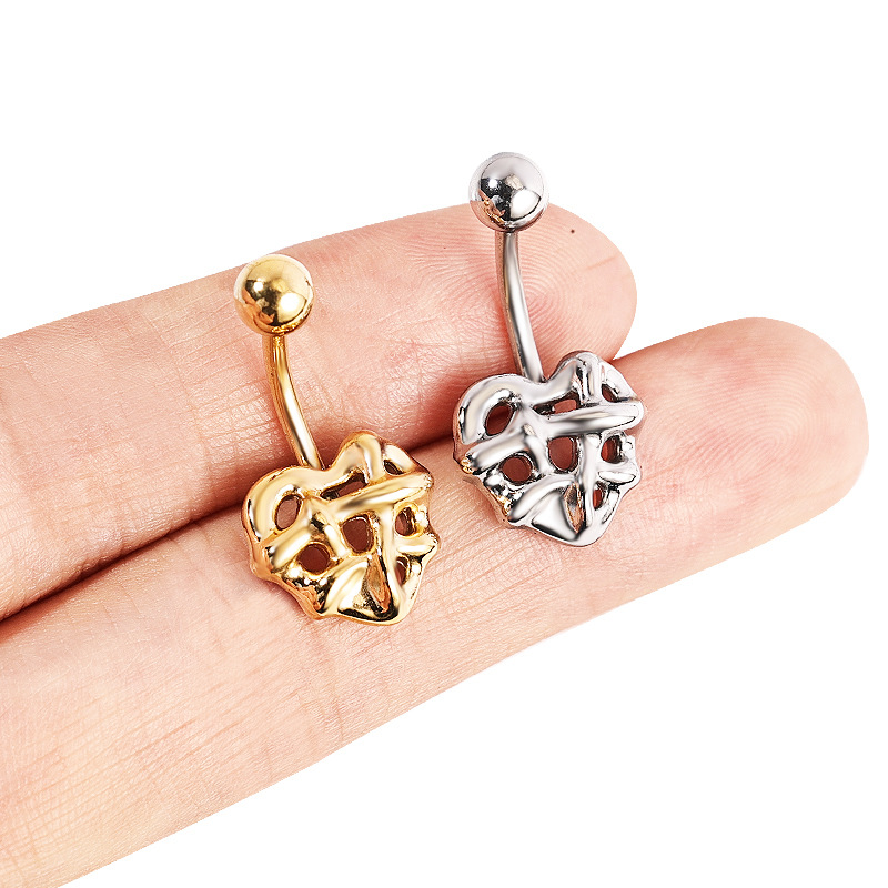 Stainless Steel Gold Belly Button Ring Dangle Navel Piercing Jewelry for Women - Image 4