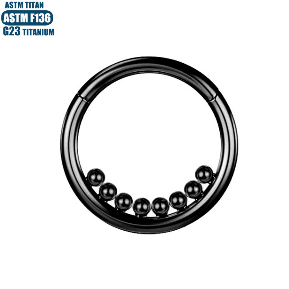 F136 Titanium Alloy Seamless Ring Nose Ring Inner Bead Cluster Implanted Grade Human Puncture Jewelry Nasal Septum Hinge Earrings - Image 4