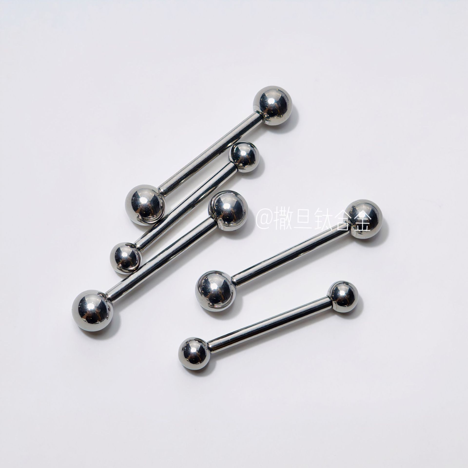 Titanium Alloy F136 Internal Thread Tongue Barbell 14G Anodized Color Changing Piercing Jewelry Double Ball Tongue Nail - Image 2