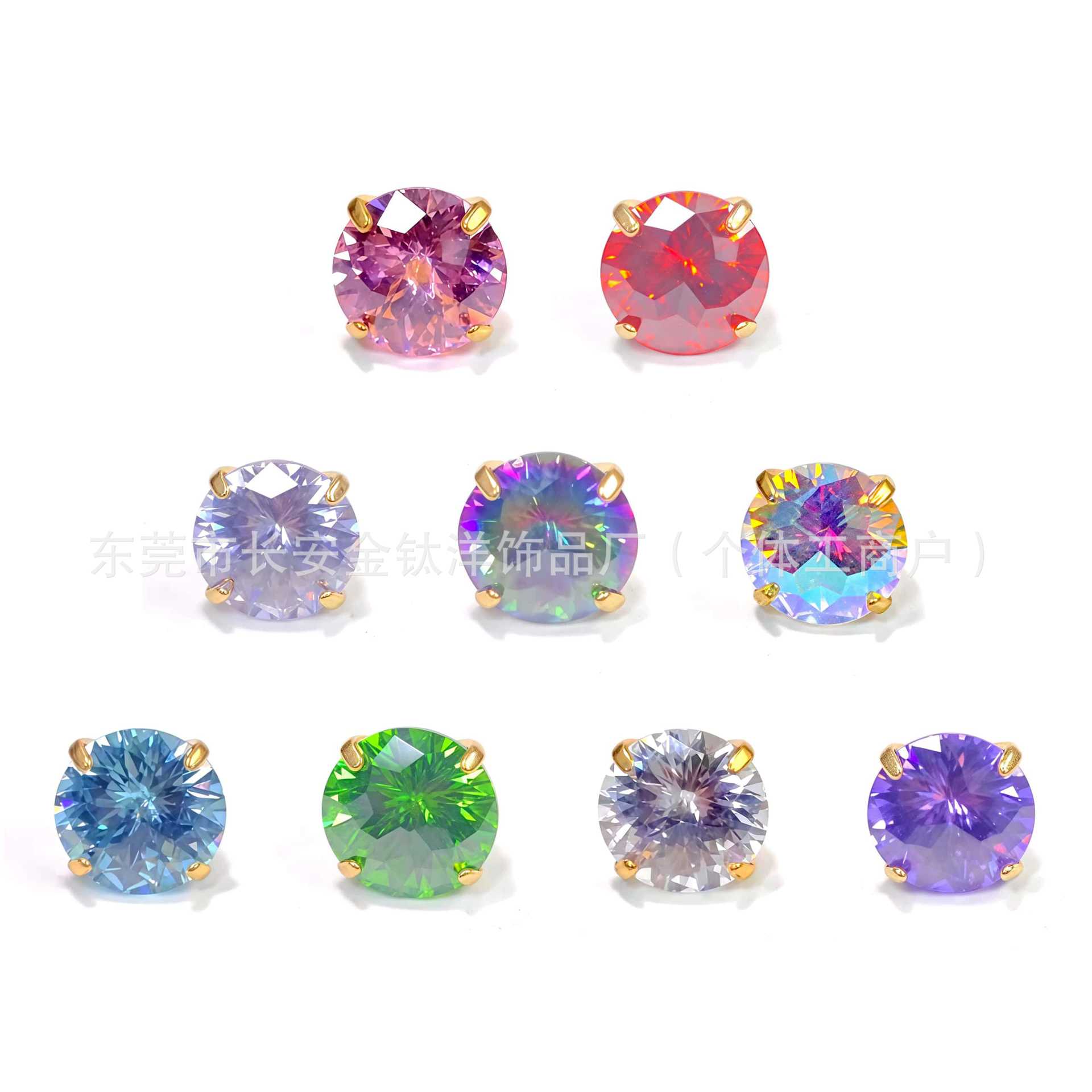 F136 Titanium 18K Gold Plated Zircon Lip Stud Earrings G23 Titanium Alloy Body Piercing Jewelry Ear Bone Studs - Image 5