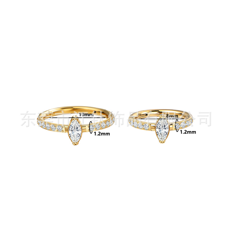 G23 Titanium Alloy Ear Hoop with Marquise Zircon - Geometric Body Piercing Earring - Image 2