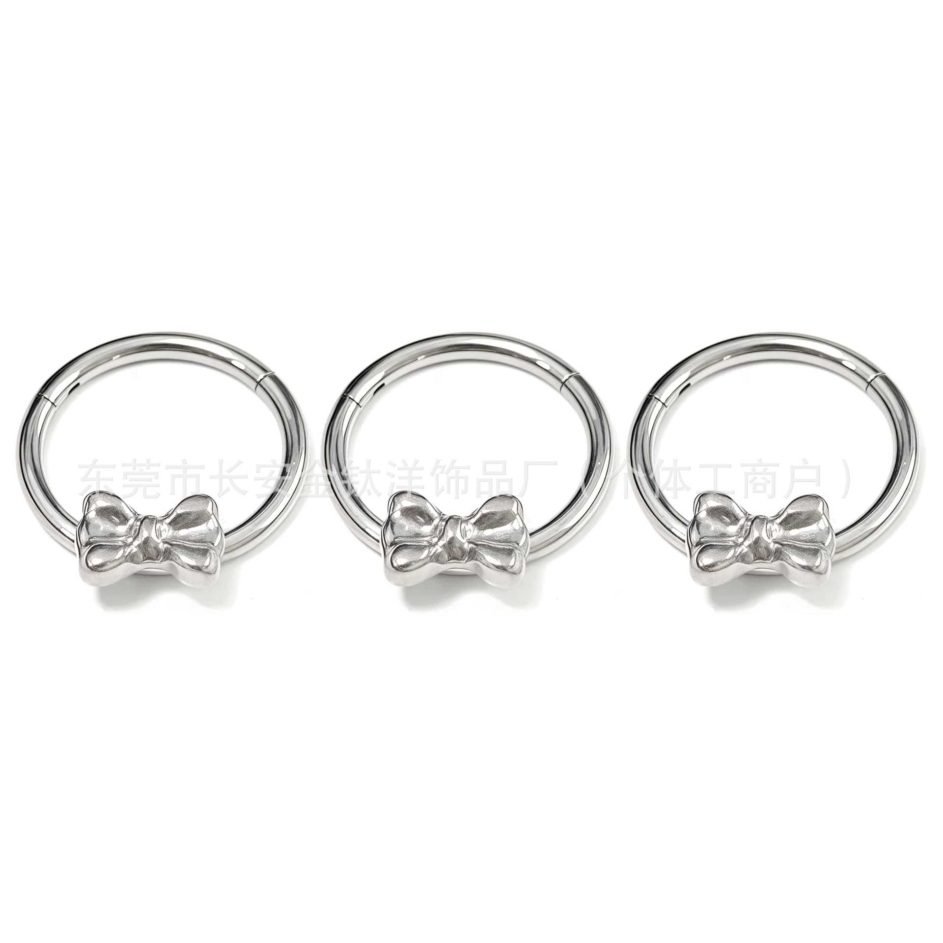 F136 Titanium Bow Seamless Open Ring Nose Septum Nose Ring Earrings - G23 Titanium Alloy Piercing Jewelry - Image 5