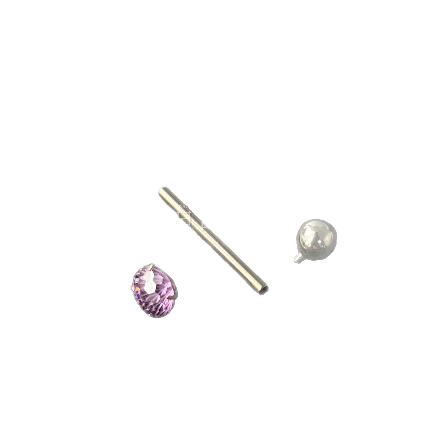 F136 Titanium Alloy Midsummer Night's Dream Purple Tongue Piercing Internally Threaded Sparkling Tongue Barbell - Image 5