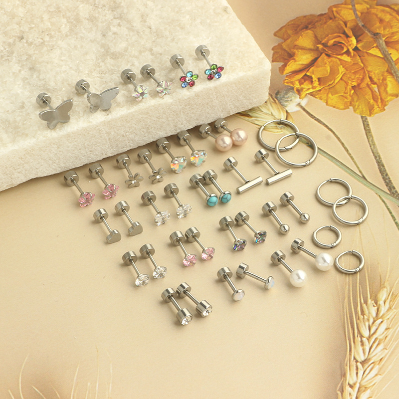 Stainless Steel Cross Mini Stud Earrings Ear Piercing Jewelry Fashion Geometric - Image 4