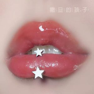Titanium Steel Star Lip Ring D-Type External Thread Lip Stud for Girls Ear Cartilage Stud Wholesale