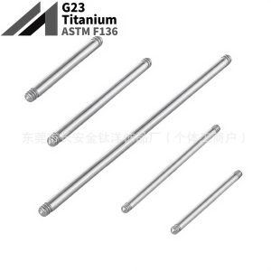 F136 Titanium External Thread Tongue Barbell Straight Rod G23 Titanium Alloy Body Piercing Replacement
