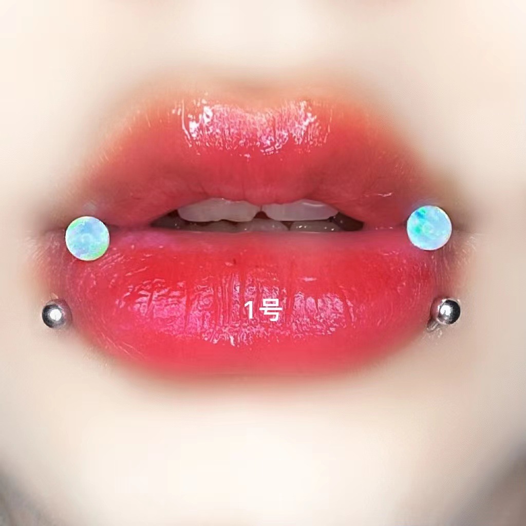 Opal Lip Ring Horseshoe Ring 316L Surgical Steel Lip Piercing Jewelry 12mm 1.2mm - Image 2