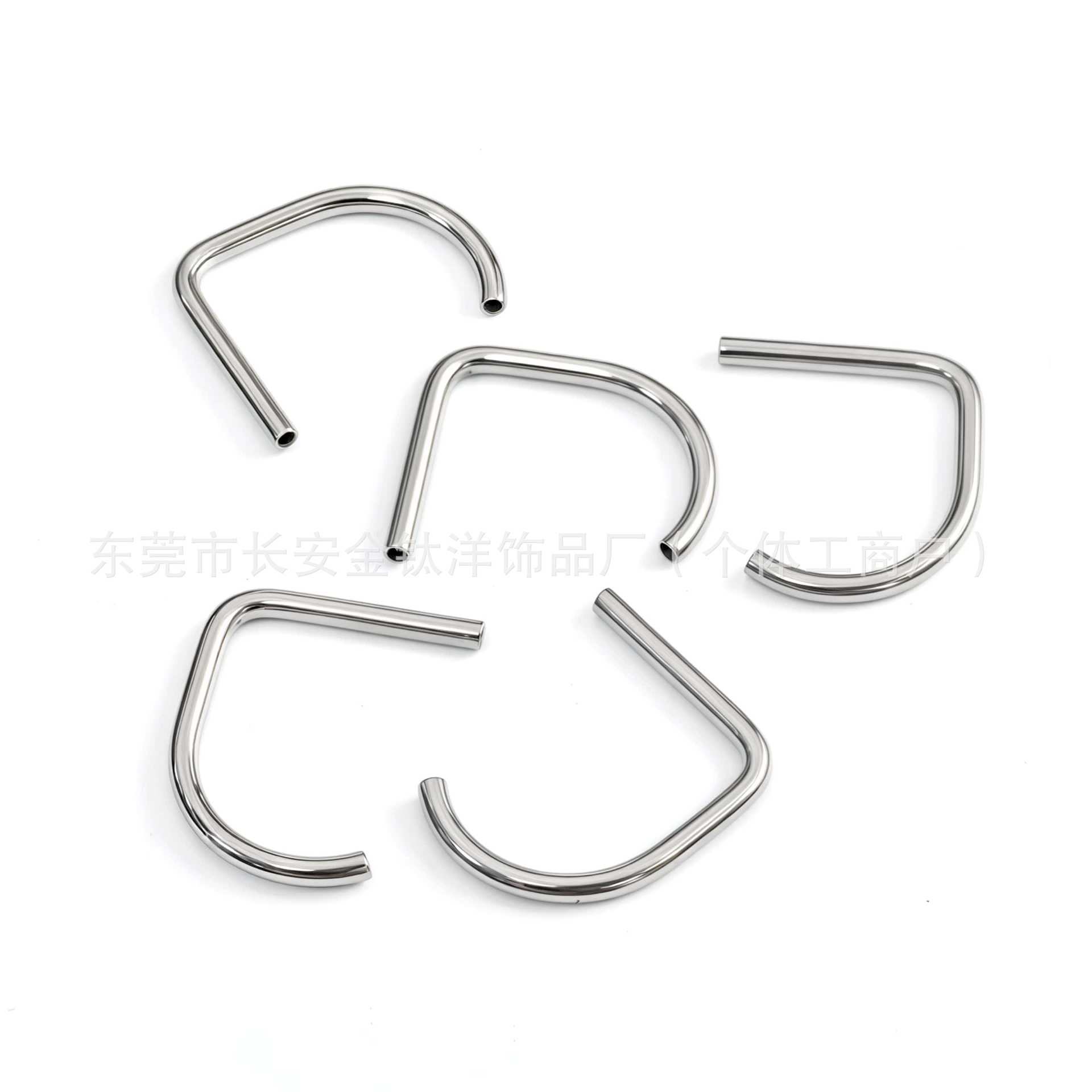 F136 Titanium D-Ring Internally Threaded Lip Ring Nose Ring Earring G23 Titanium Alloy Body Piercing Jewelry - Image 2
