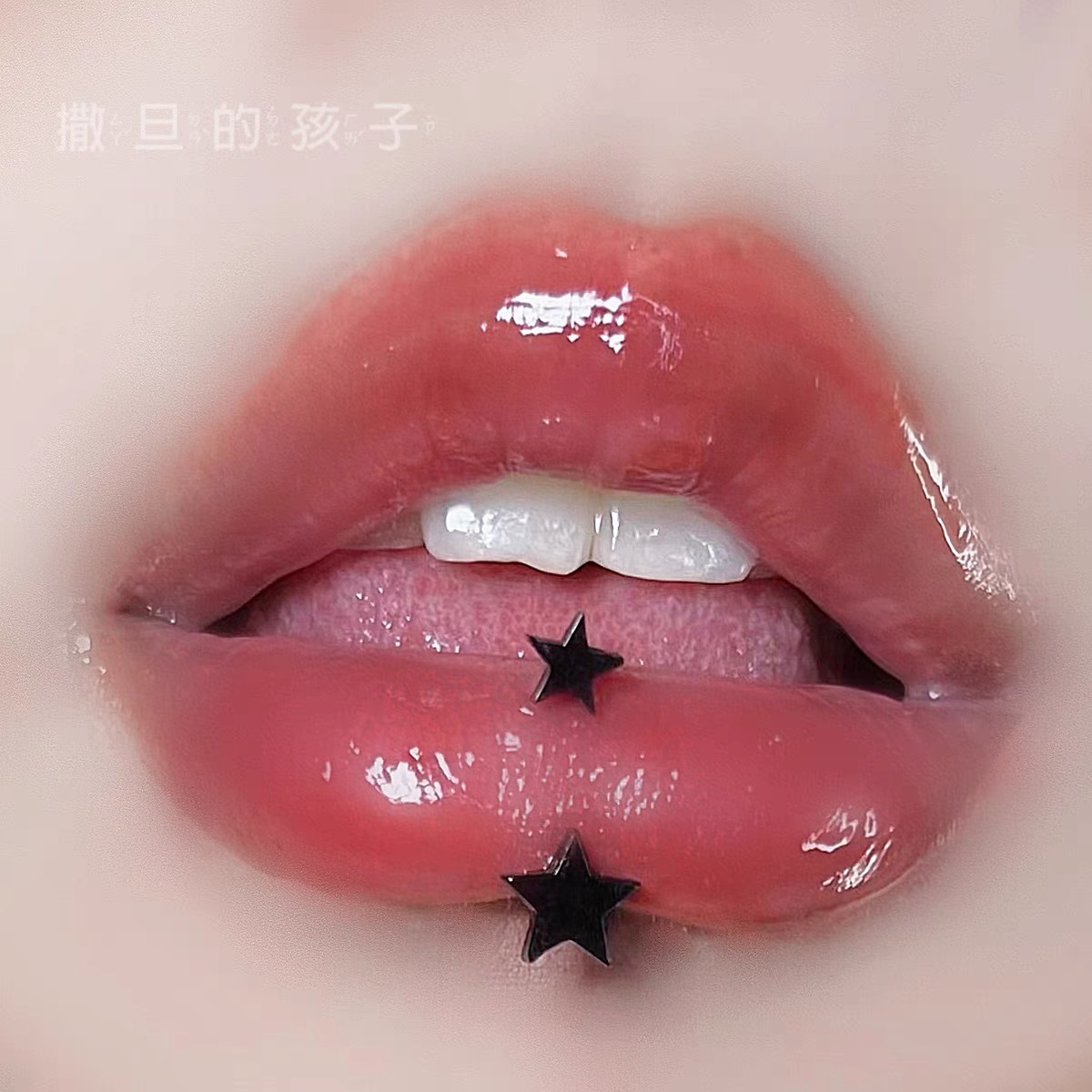 Titanium Steel Star Lip Ring D-Type External Thread Lip Stud for Girls Ear Cartilage Stud Wholesale - Image 2