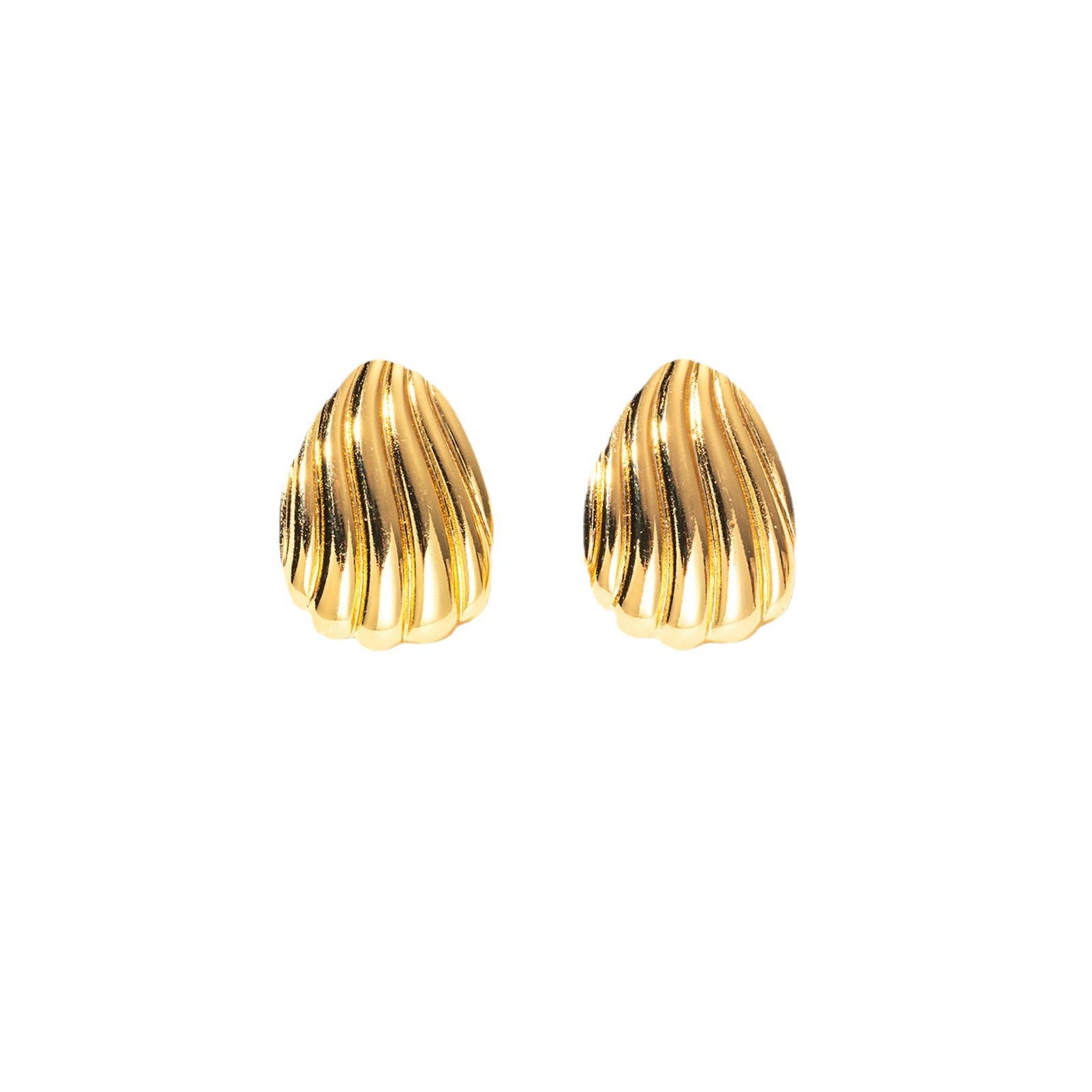 Three-Drop Water Shape Irregular Earrings Stainless Steel Gold 18K Gold Plated Trendy Unisex Ear Piercing Jewelry Wholesale - Image 5