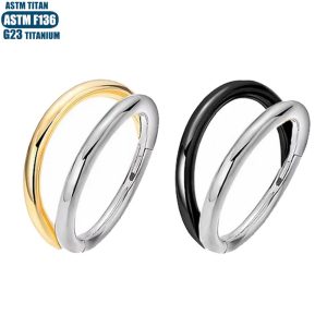 F136 Titanium Nose Ring Double Layer Two-Color Seamless Hinge Hoop Earring Cartilage Earring