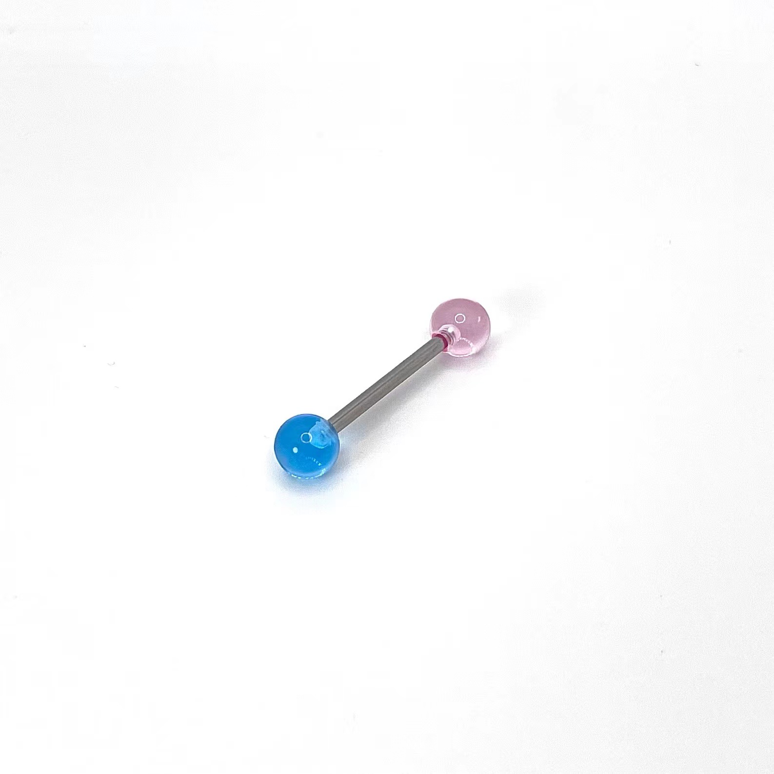 Titanium Steel Acrylic Short Bar Tongue Ring Tongue Piercing Jewelry 14G 12mm - Image 5