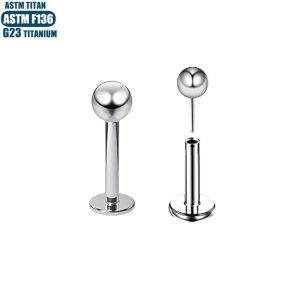 F136 Titanium Alloy Lip Ring Pin Round Ball Straight Rod Earrings Human Body Piercing Jewelry Tongue Stud Piercing Earrings Lip Stud