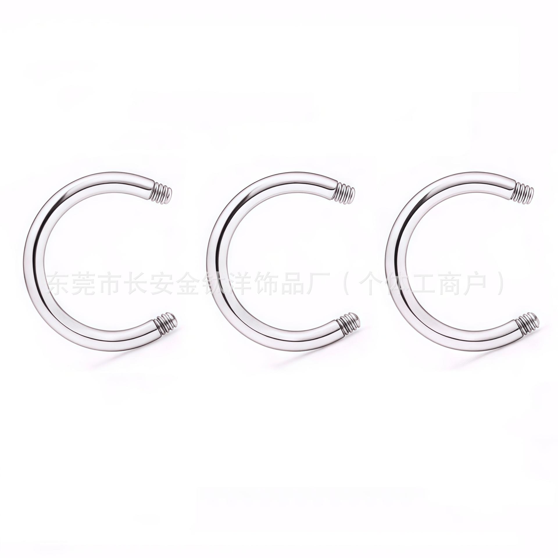 G23 Titanium External Thread Tapered Ball Horseshoe Nose Ring Ear C-Bar Body Piercing Jewelry - Image 4